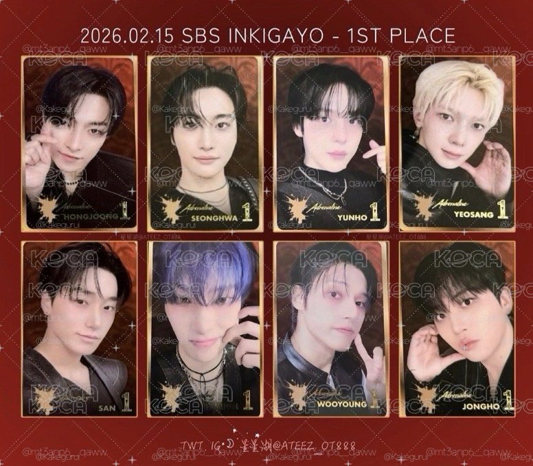 HIGHER ATEEZ 人氣歌謠一位 韓服限定紀念PVC卡