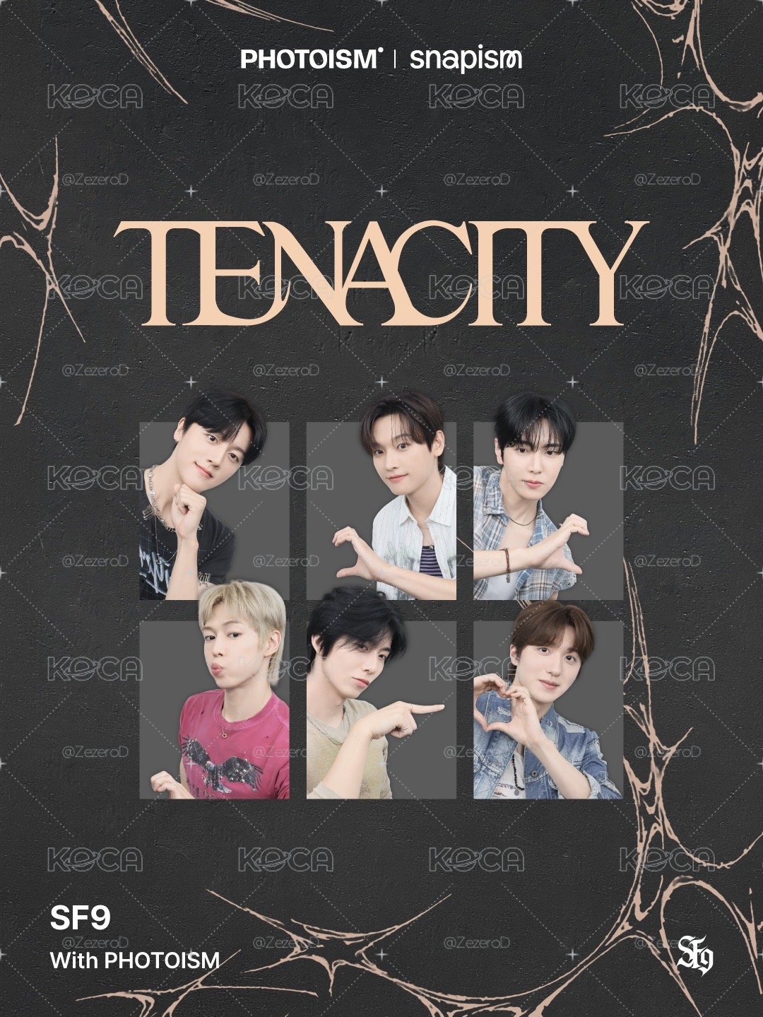 SF9 TENACITY X snapism X photoism 人生四格卡 貼紙 代印 1組兩張