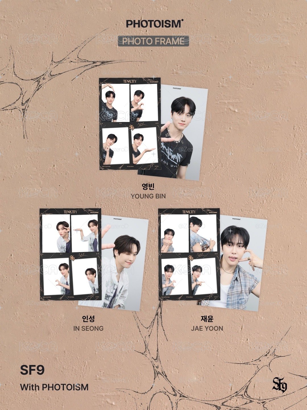 SF9 TENACITY X snapism X photoism 人生四格卡 貼紙 代印 1組兩張
