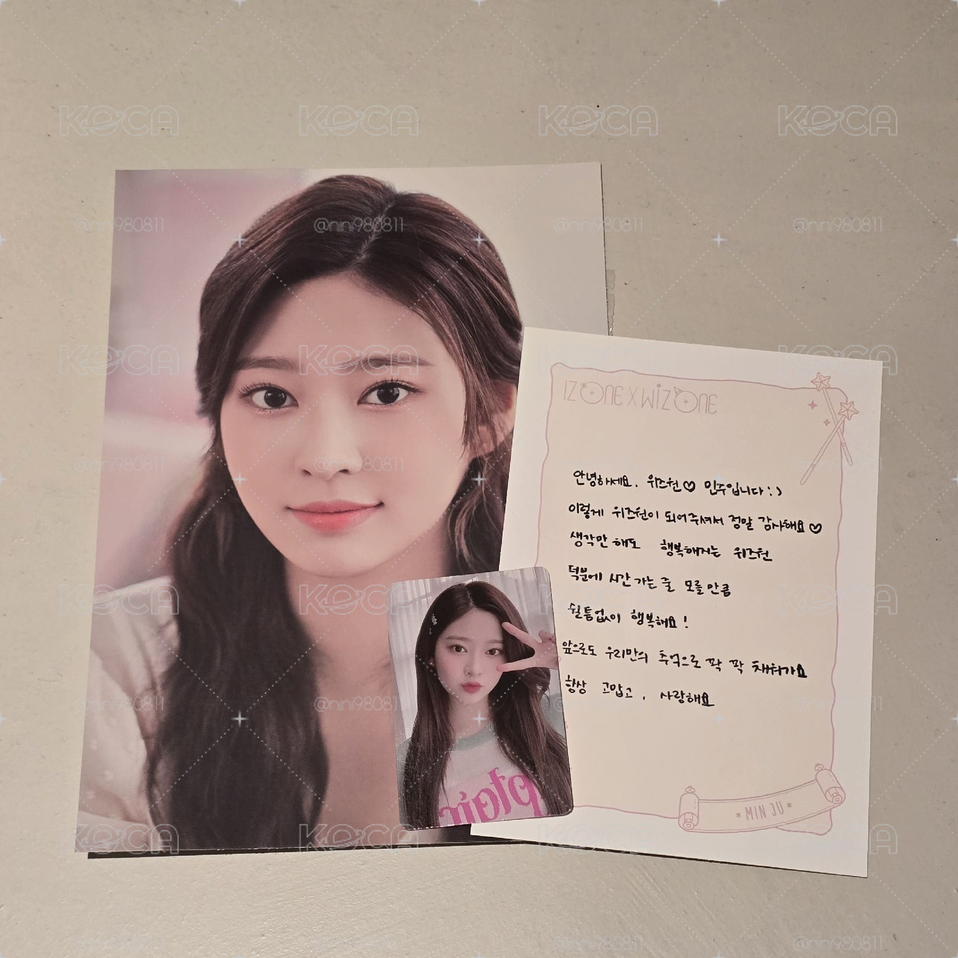 IZ*ONE 二期會員 小卡 小海報 手寫信 MINJU