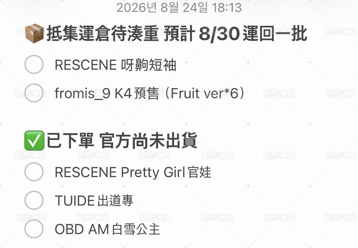 📌預購商品進度