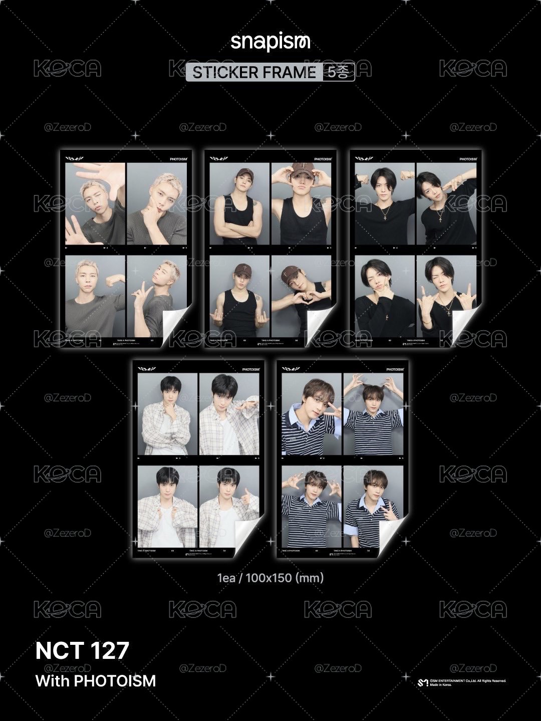NCT127 BLINGY X snapism X photoism 人生四格卡 貼紙 代印