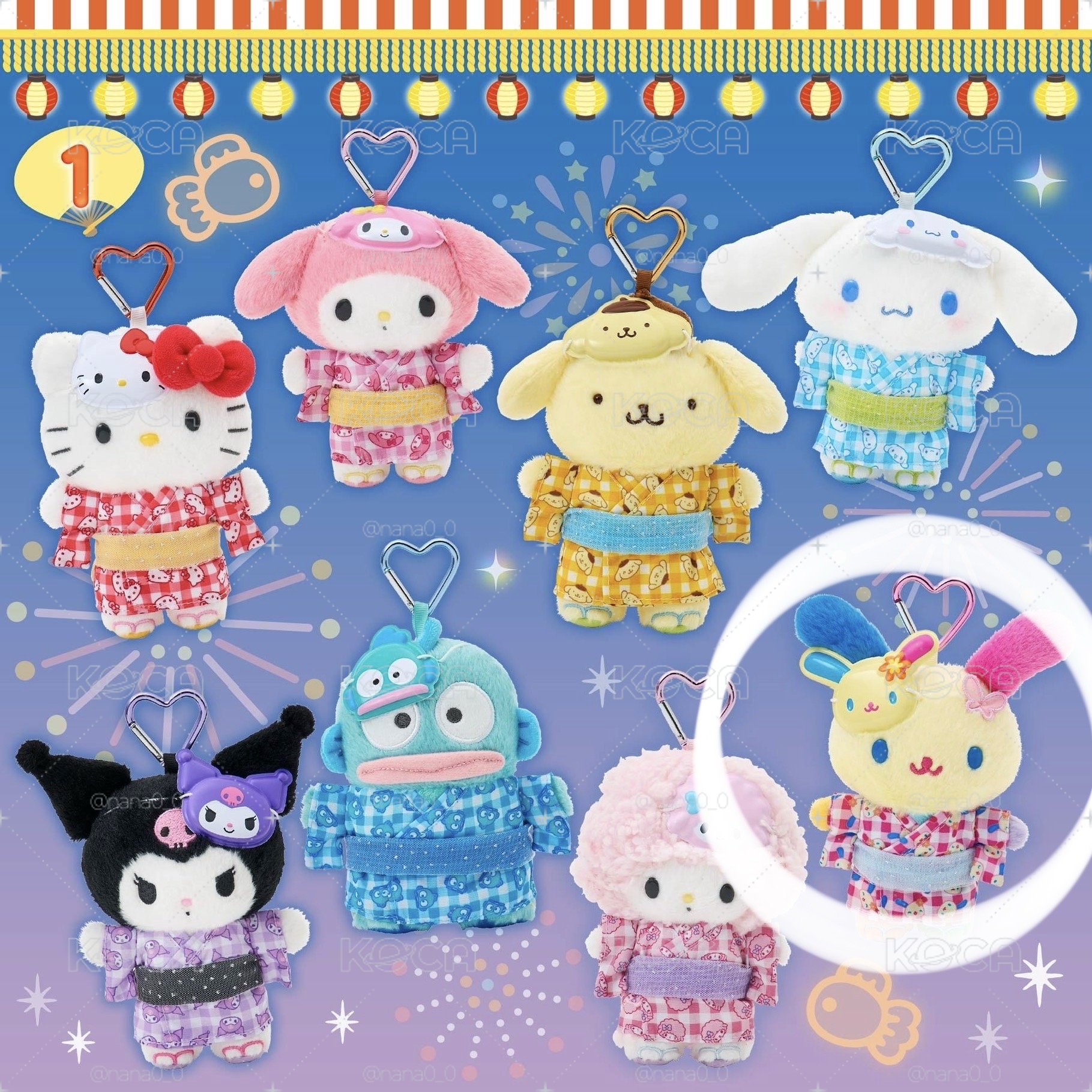 💗三麗鷗 夏日祭典 花小兔 吊飾