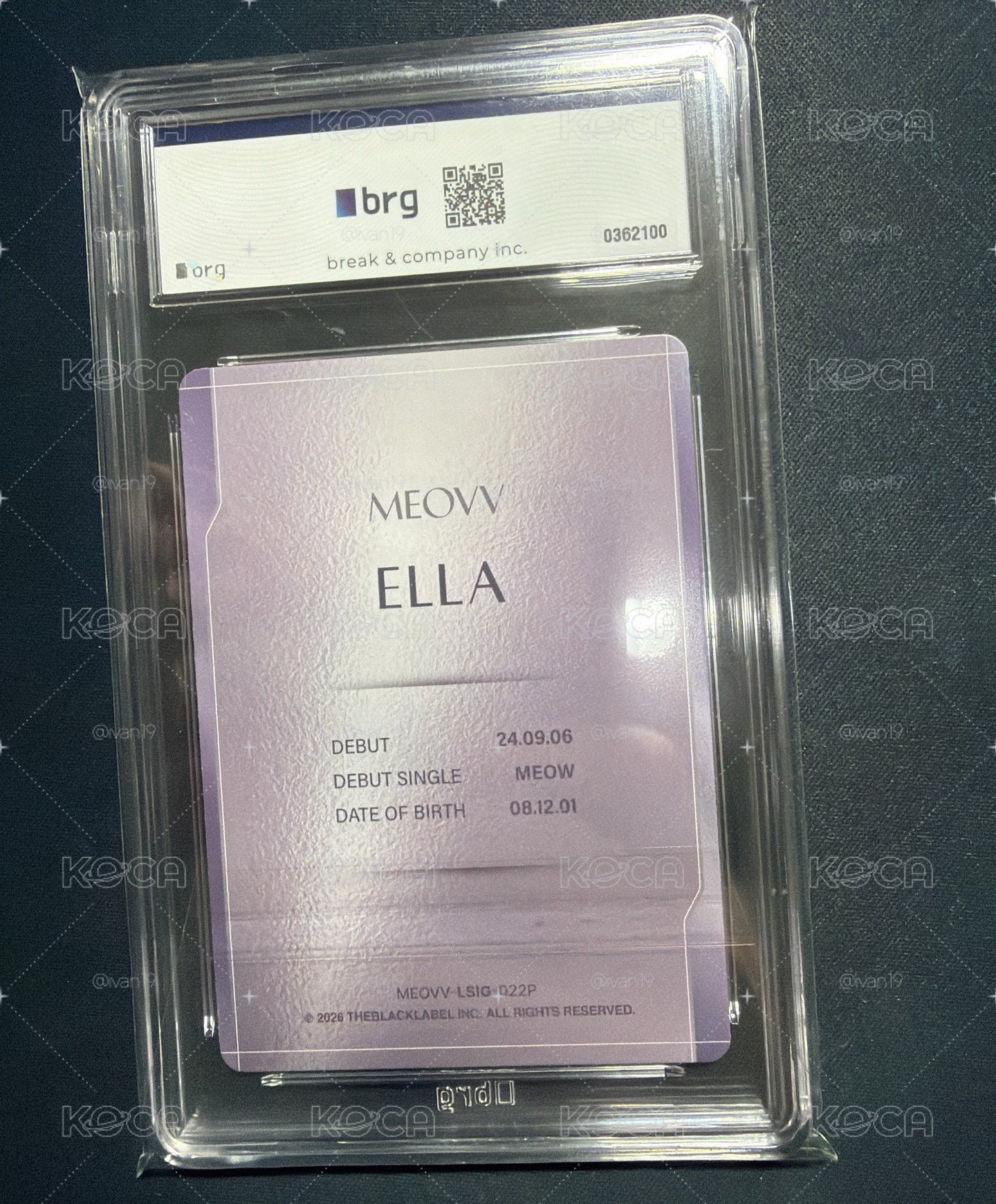 TELECA ELLA簽名卡 印簽限量卡       34/50  BRG鑑定 