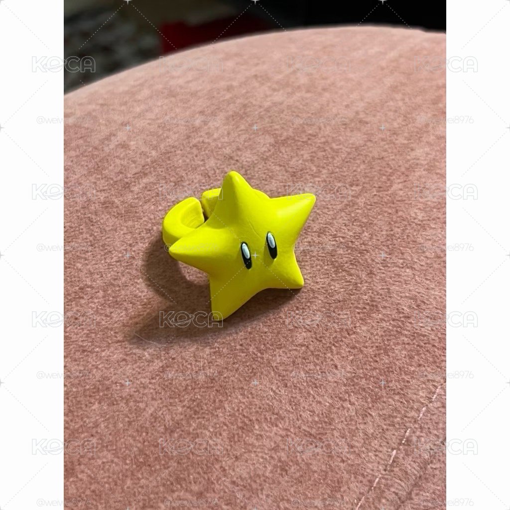 馬力歐 扭蛋戒指 星星