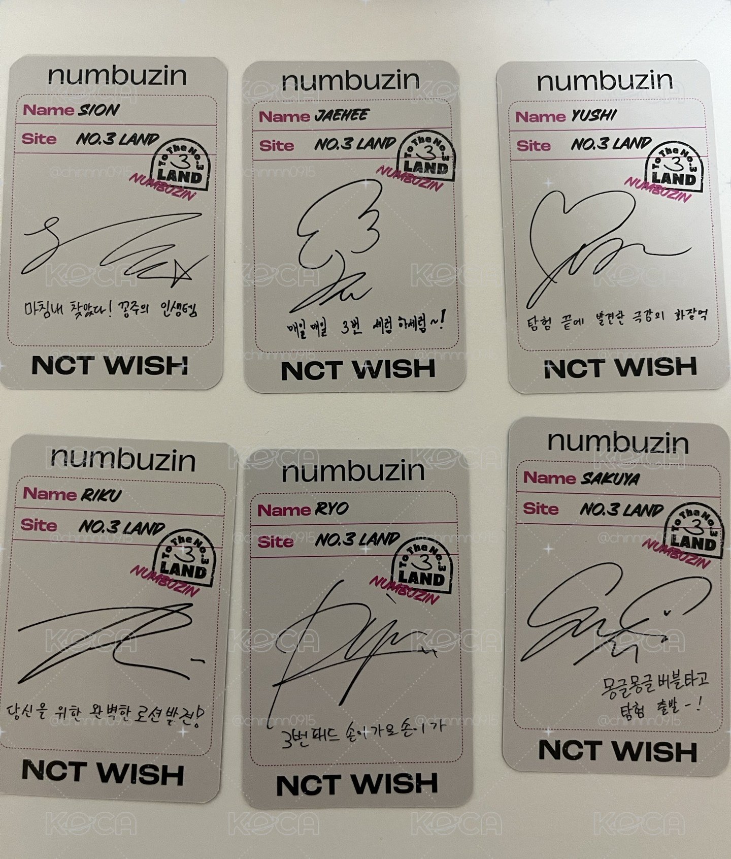 NCT WISH numbuzin小卡