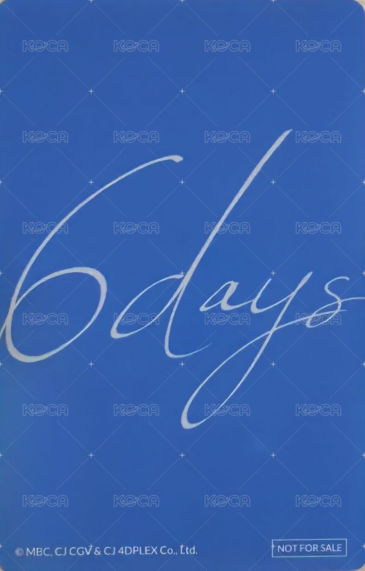 6 DAYS 電影卡  背面