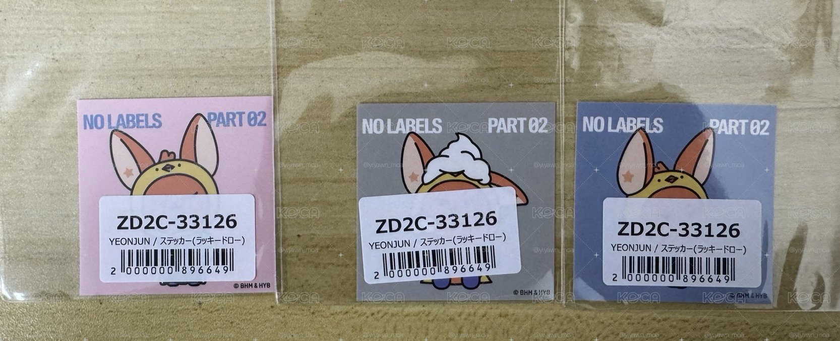 環球黃春貼紙一套