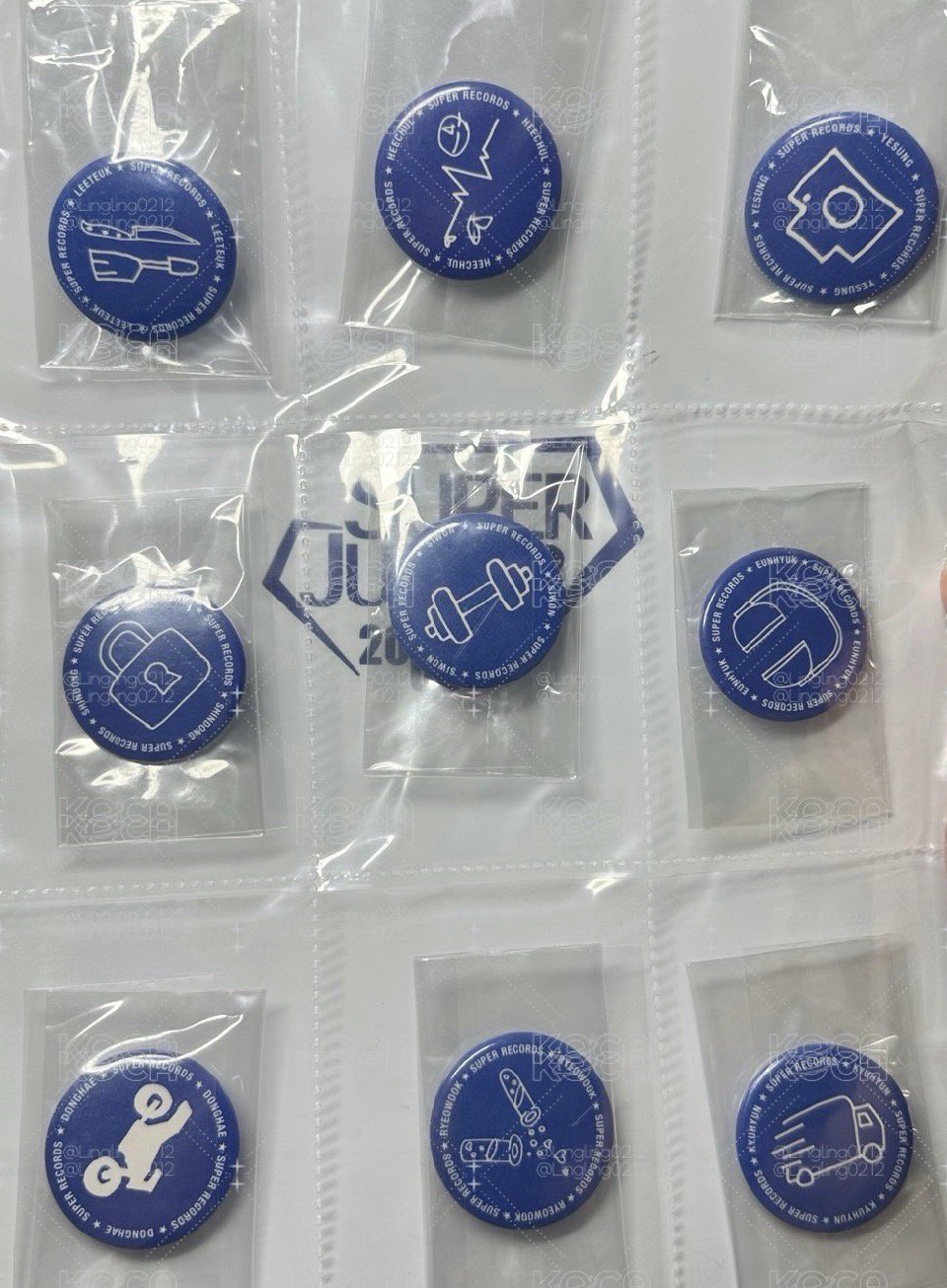 Super Records 展覽 徽章 整套 SJ 20週年展