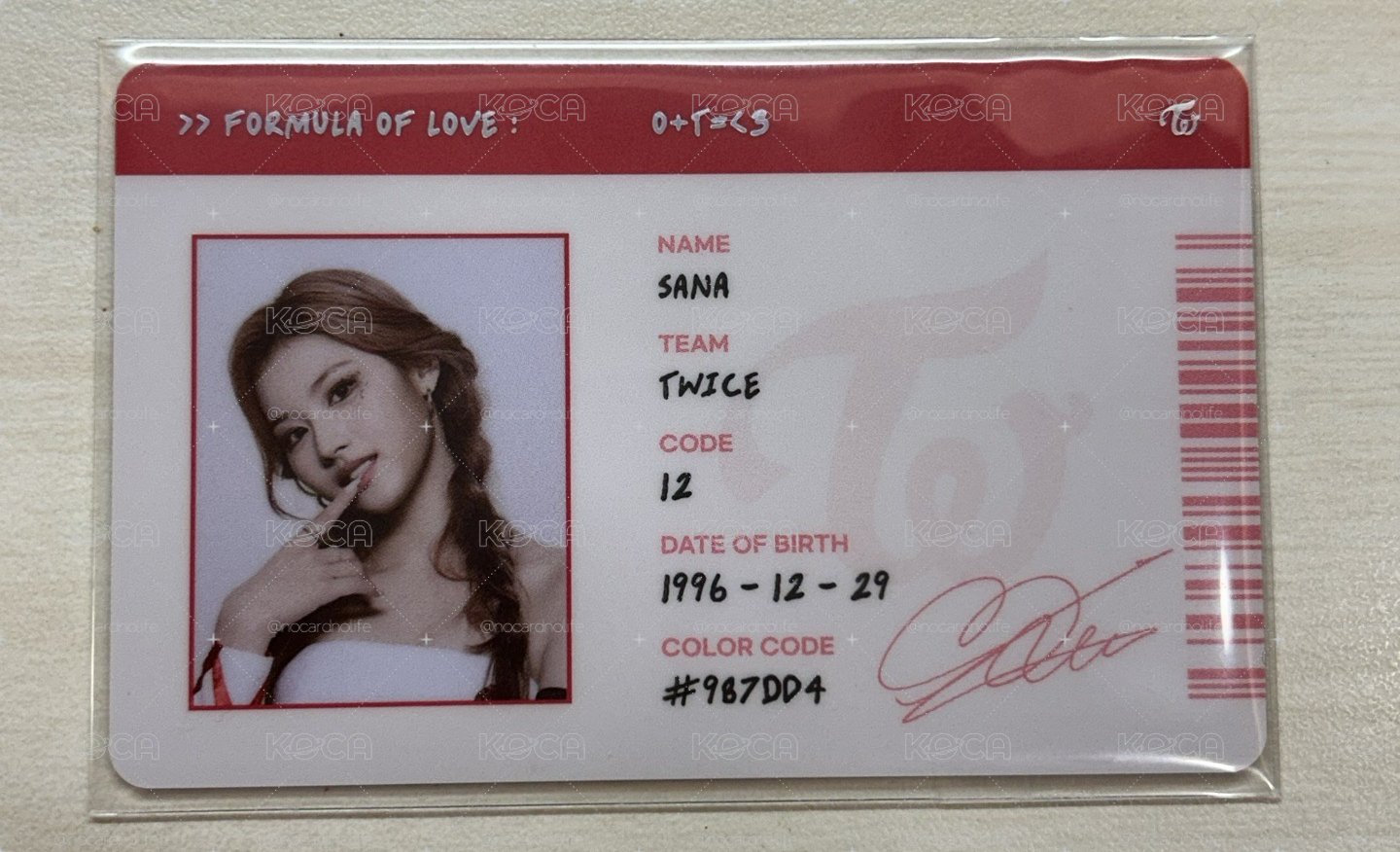 TWICE SANA 正規三 專輯卡 ID crad ver.B