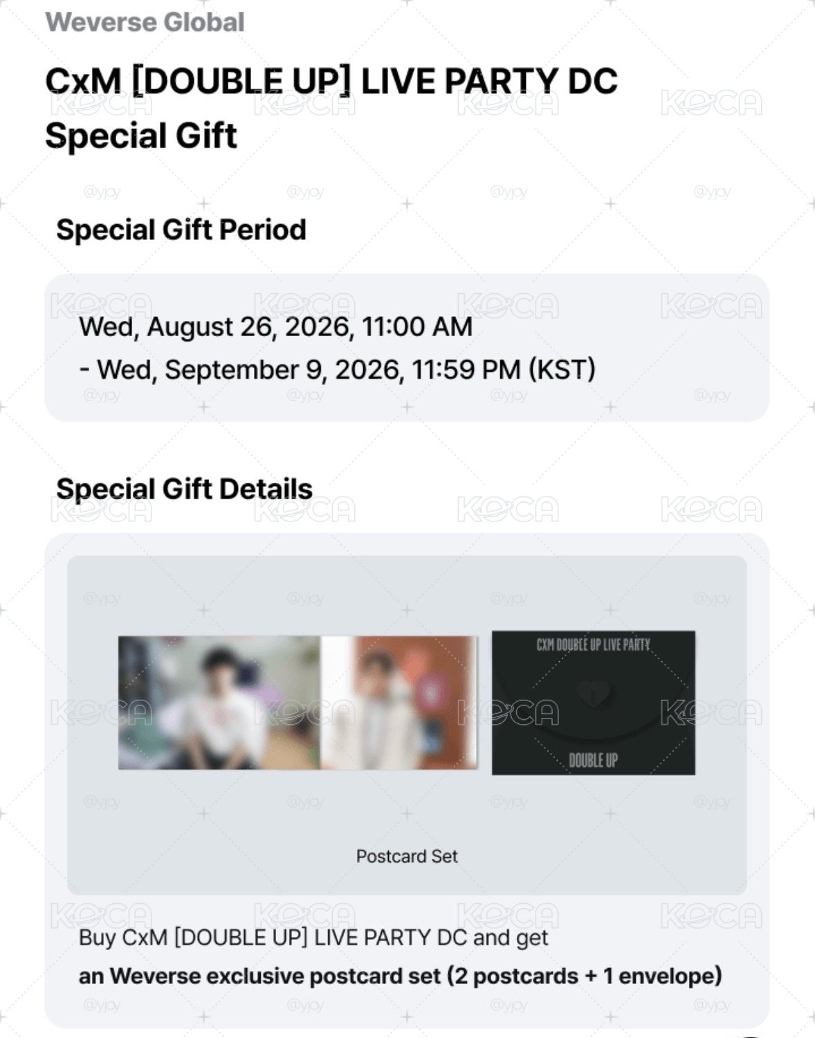 SVT CXM Double Up 回憶錄 wvs(韓) 版本 含特典明信片