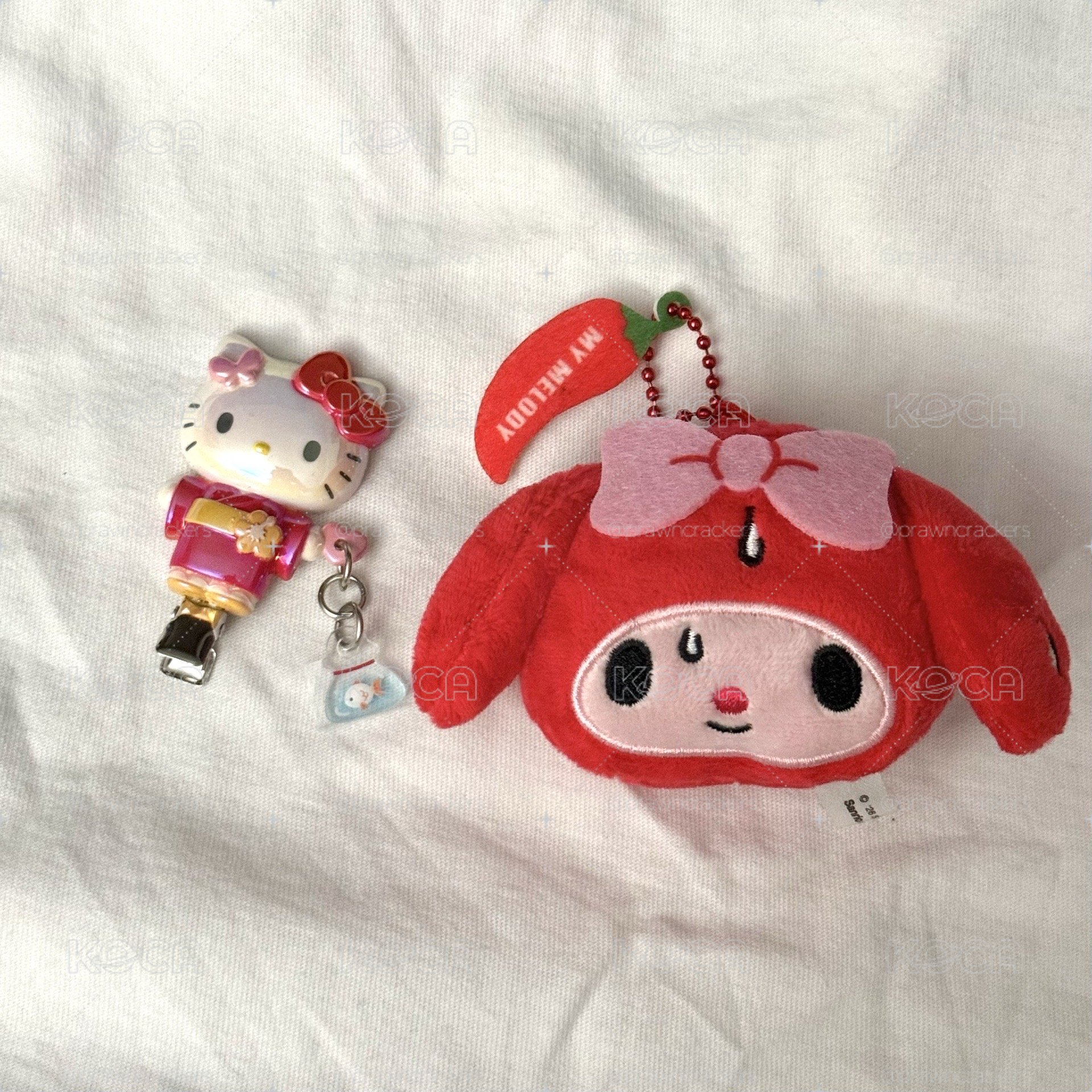 三麗鷗 kitty夏日祭典髮夾 激辛レッド美樂蒂扭蛋
