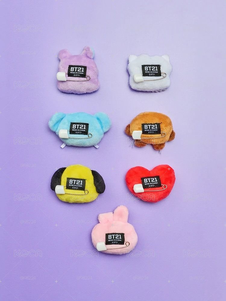 BT21 TODAY'S MOOD 毛絨徽章 哭哭臉 胸針