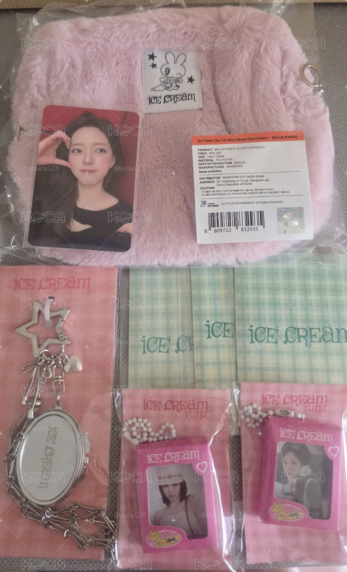 yuna收納包 鑰匙圈 未拆卡包 吊飾 滿額卡