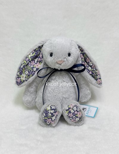 現貨.18銀碎花邦尼兔