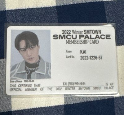 exo kai sm家族2022冬專id卡