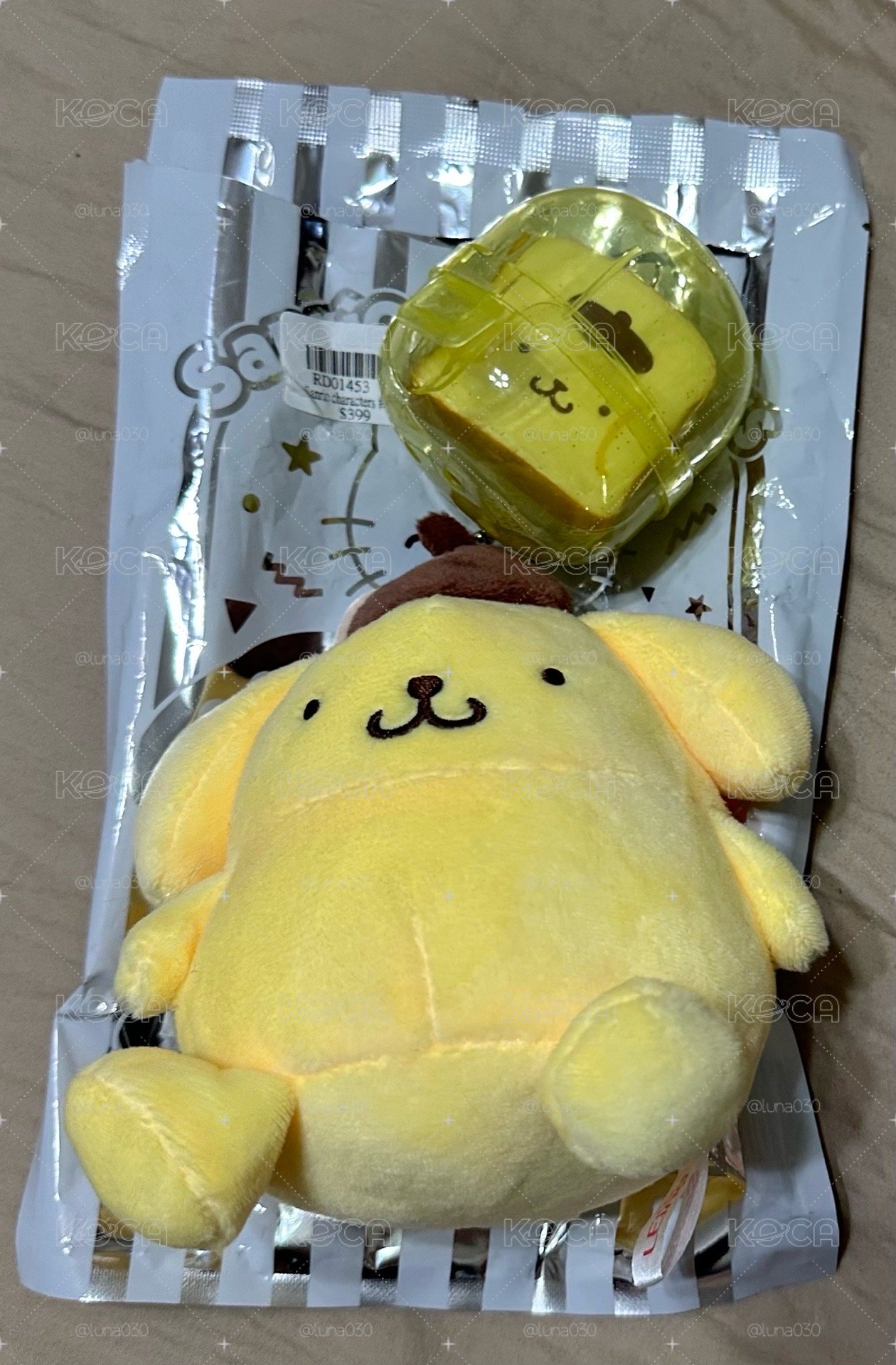 布丁狗 吐司吊飾轉蛋 絨毛吊飾