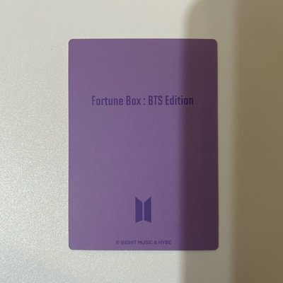 BTS 防彈少年團 日本限定 fortune box 特典 小卡