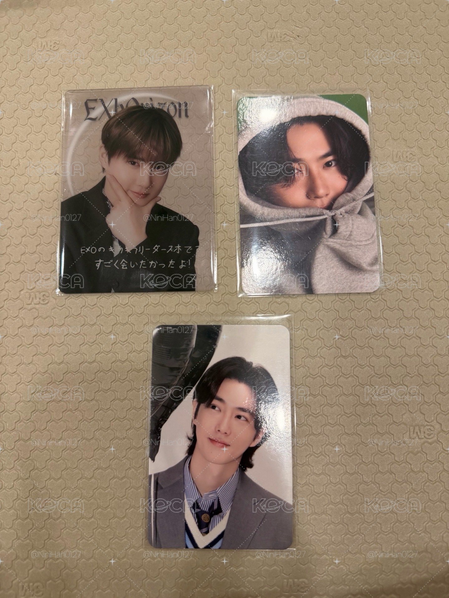 俊勉🐰SUHO 日巡隨機透卡  2024年曆A+B版 三張合售不拆