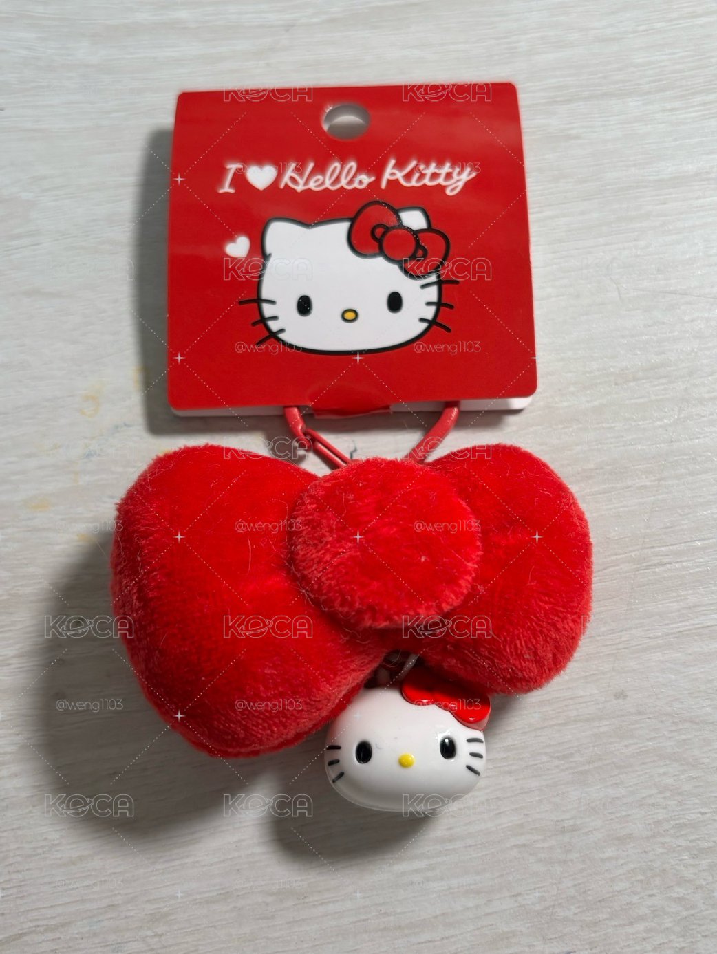 Hello kitty 蝴蝶結吊飾（紅）
