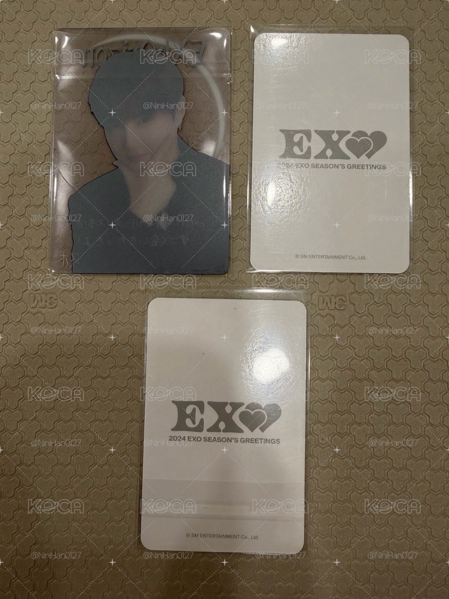 俊勉🐰SUHO 日巡隨機透卡  2024年曆A+B版 三張合售不拆