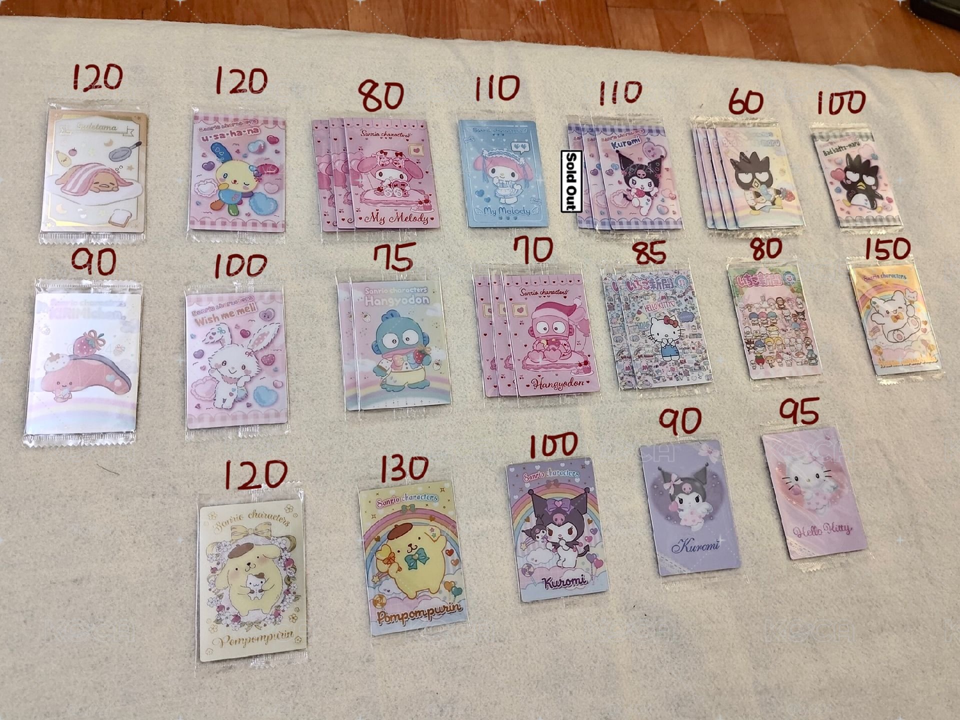 （勿直接下單）萬代 三麗鷗 餅卡 食玩卡