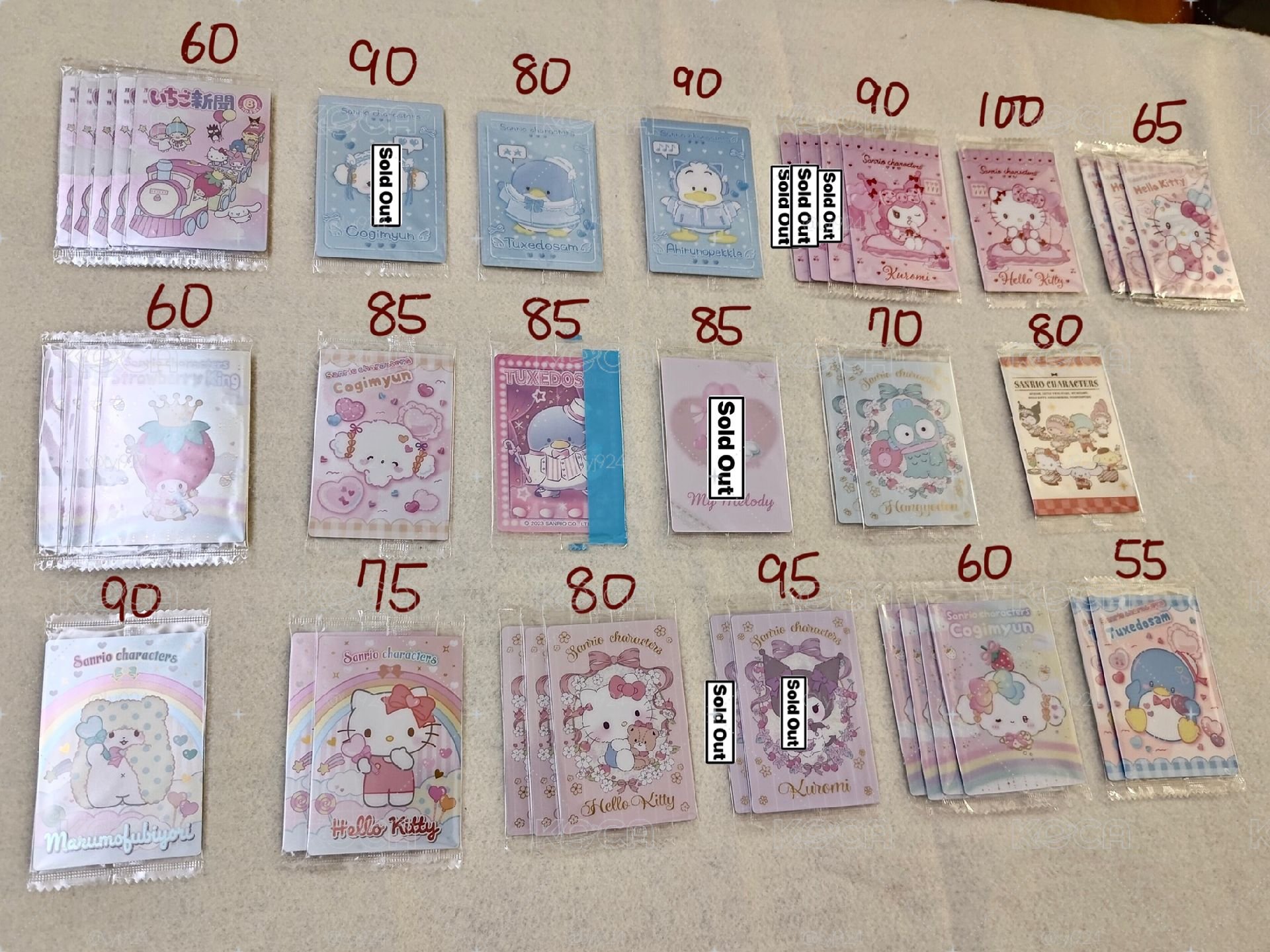 （勿直接下單）萬代 三麗鷗 餅卡 食玩卡