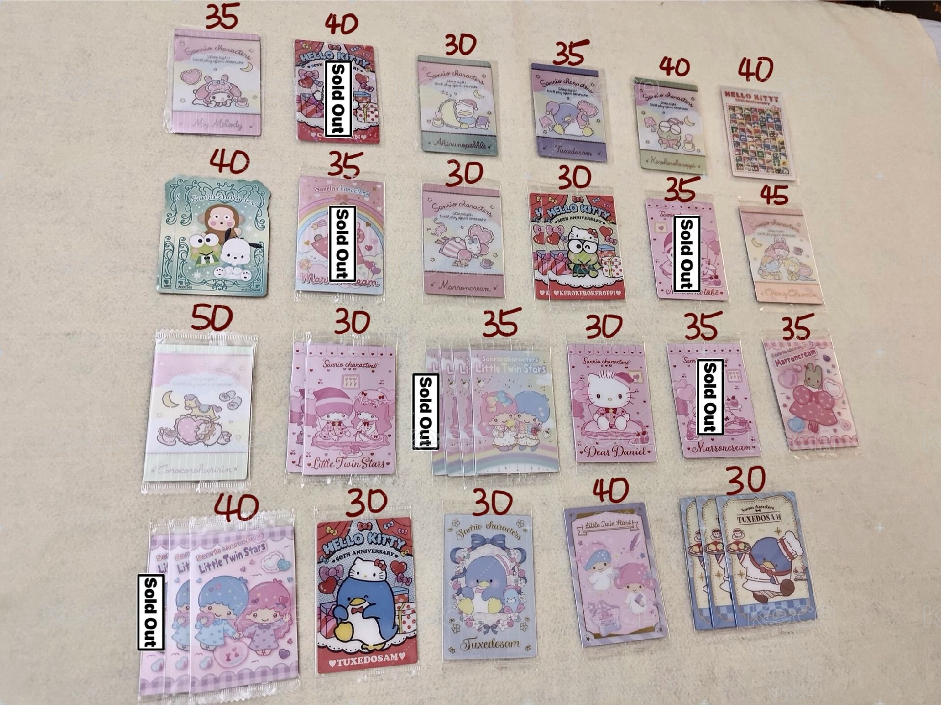 （勿直接下單）萬代 三麗鷗 餅卡 食玩卡