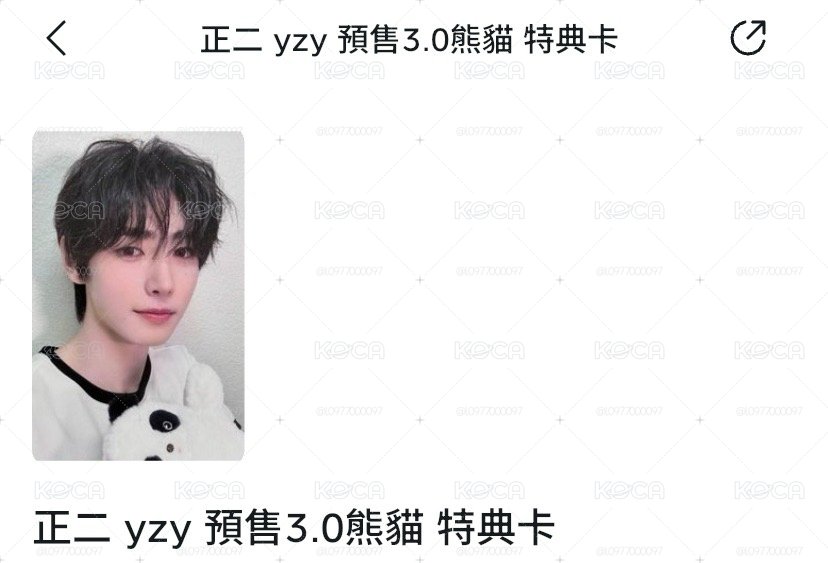 正二 yzy 預售3.0熊貓 特典卡 