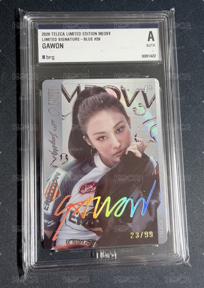 TELECA 簽名卡 印簽限量卡 GAWON 23/99 BRG鑑定限量盒拆出  