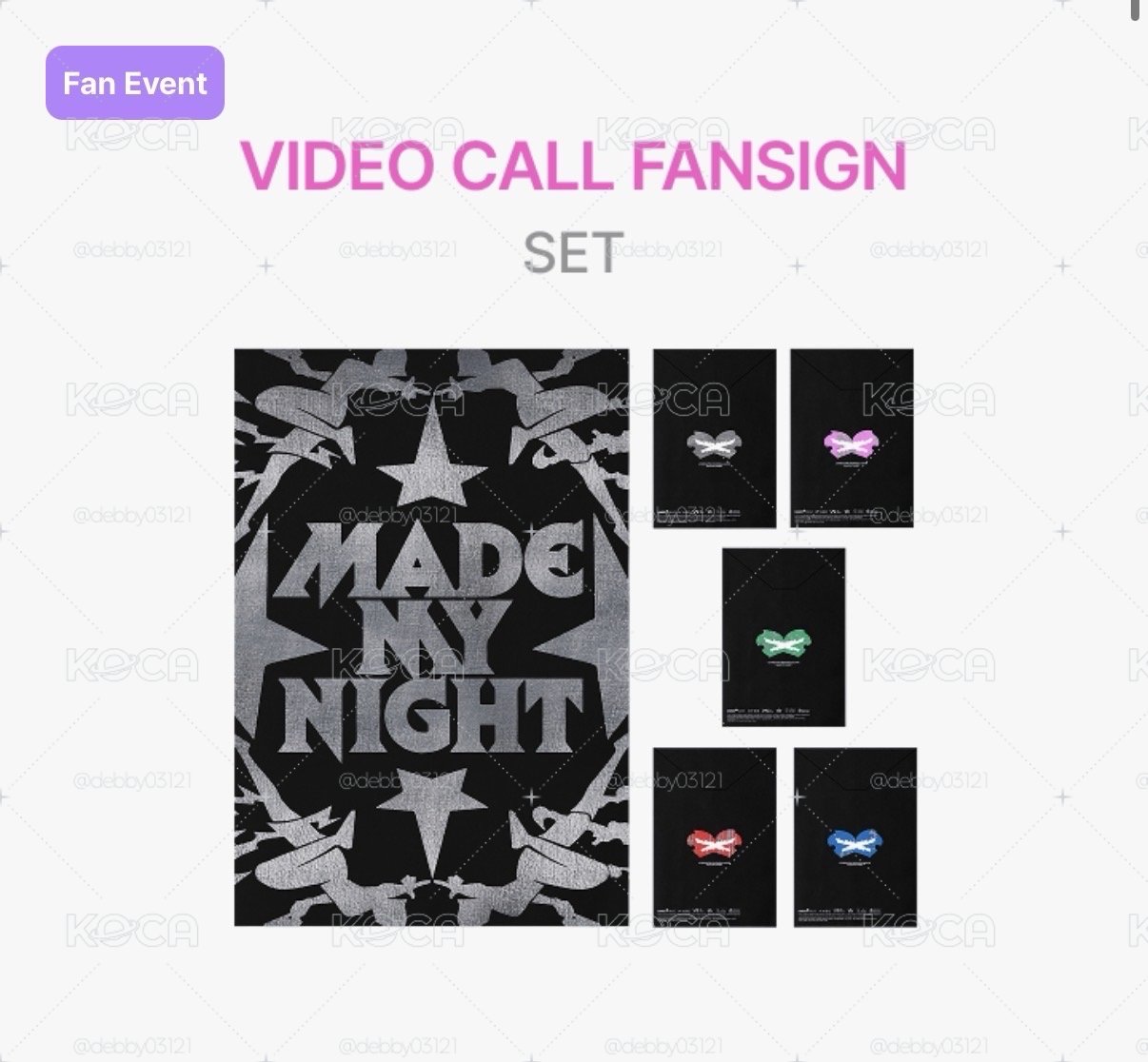 正規二'Made My Night' (COMPACT ver.) 應募特典+wvs預售特典+wvs特典