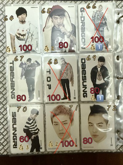 BIGBANG 2011 collection card 小卡 GD 太陽 TOP 大聲 勝利