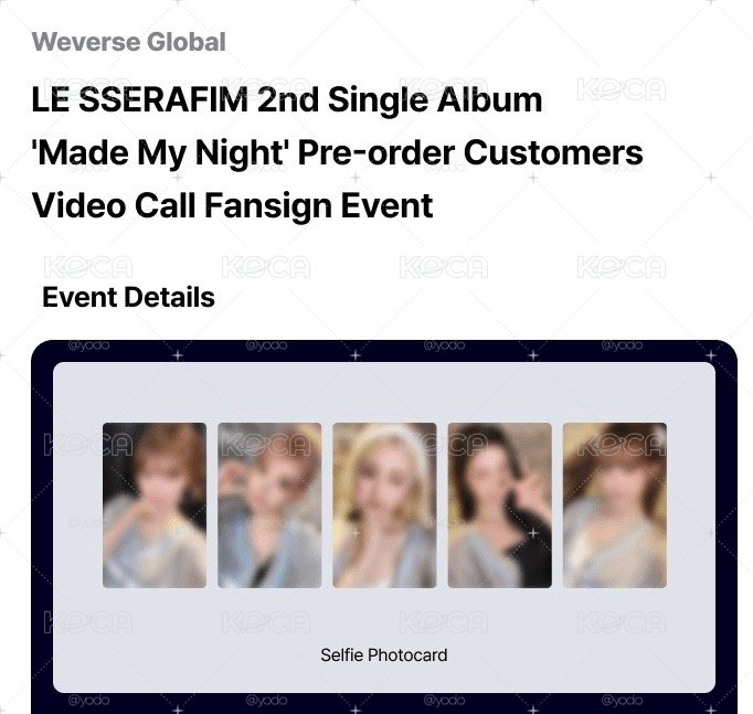 LE SSERAFIM Made My Night wvs簽售卡