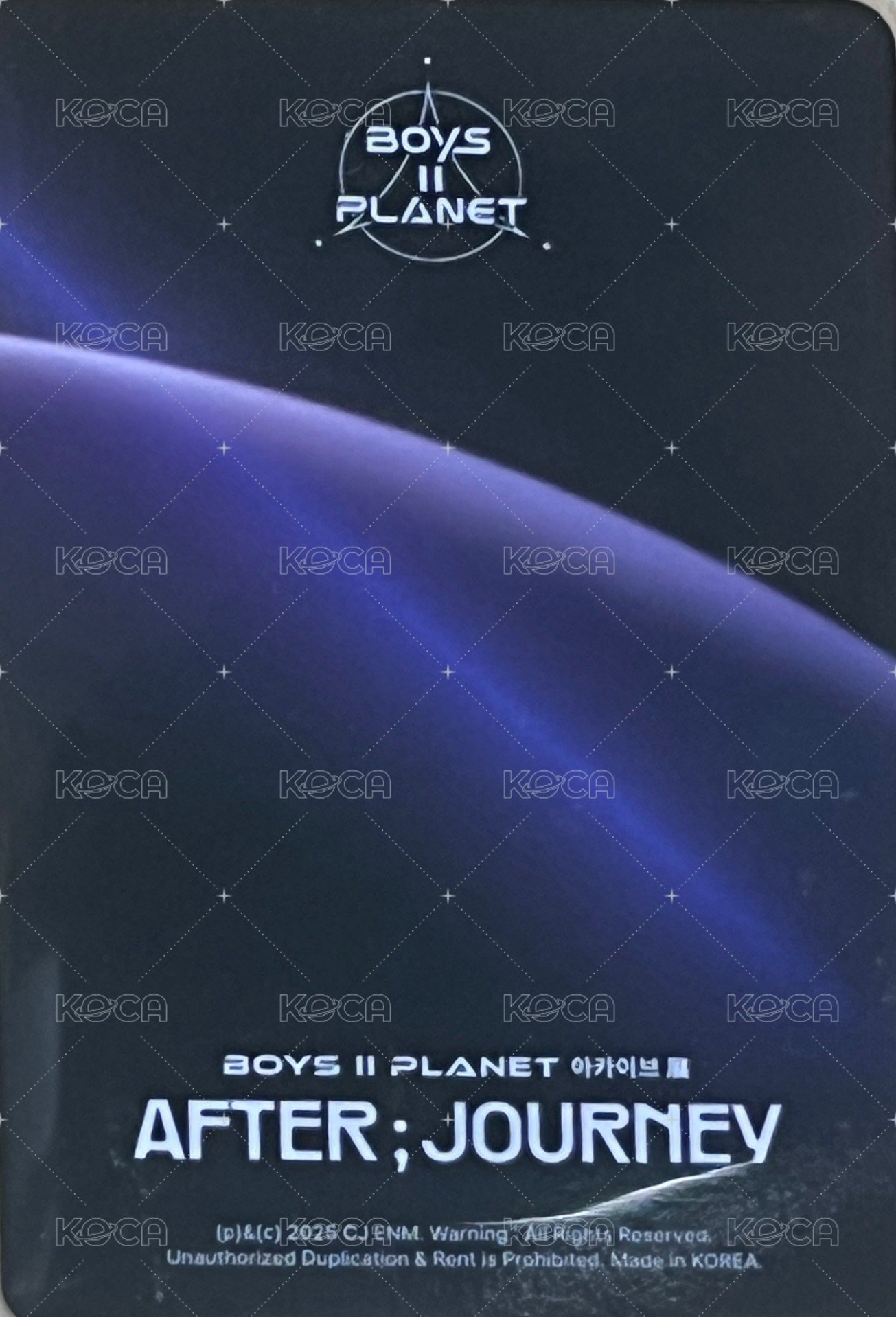 BOYS ll PLANET 아카이브展覧 AFTER;JOURNEY in 首爾 周邊卡  背面