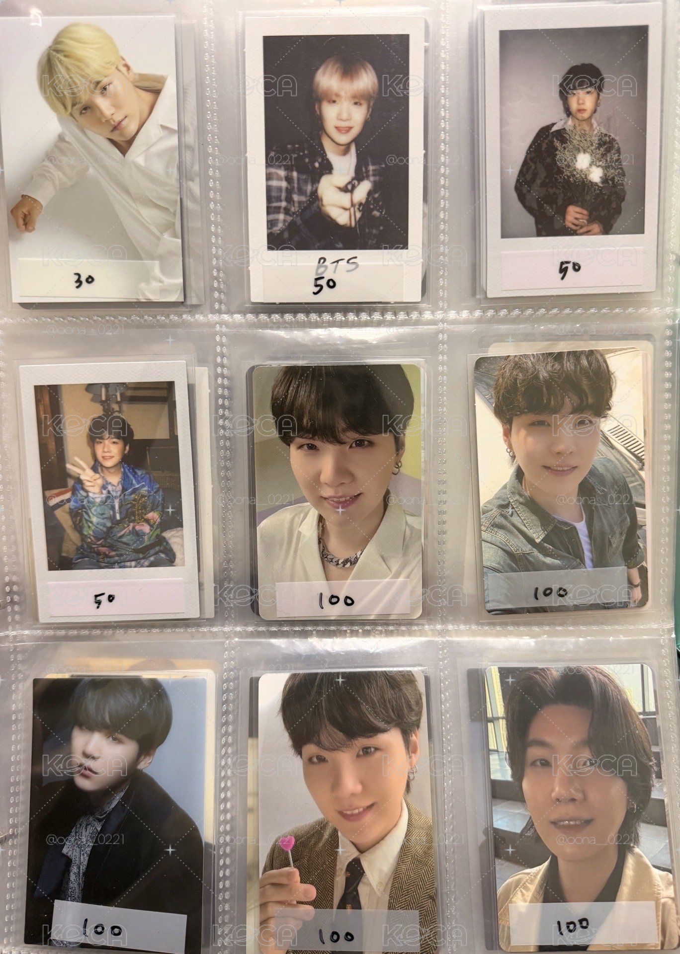 SUGA 玧其 特典 周邊卡 拍立得
