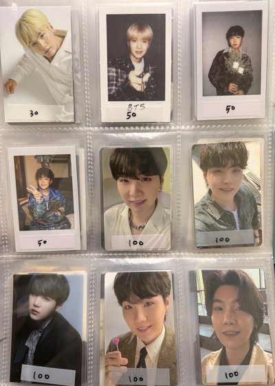 SUGA 玧其 特典 周邊卡 拍立得