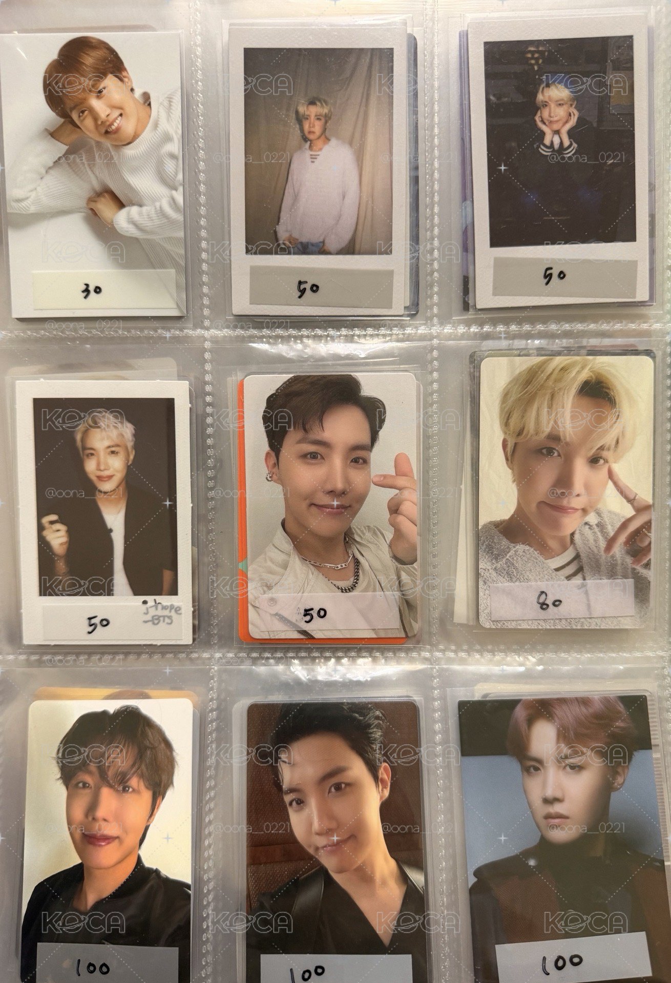 JHOPE 號錫 日咖 特典 周邊卡