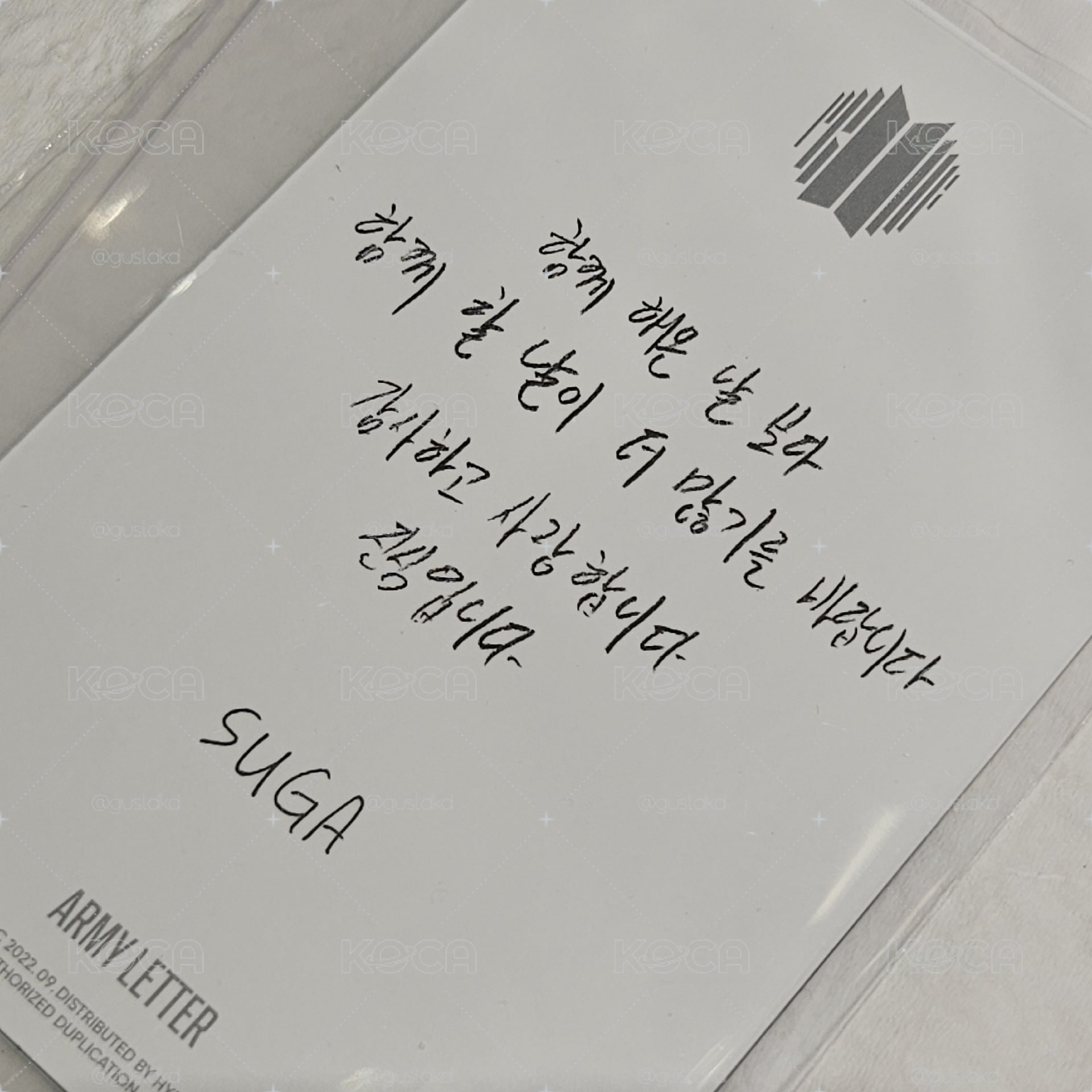 BTS Proof 珍藏版 Collector's Edition SUGA 官方小卡