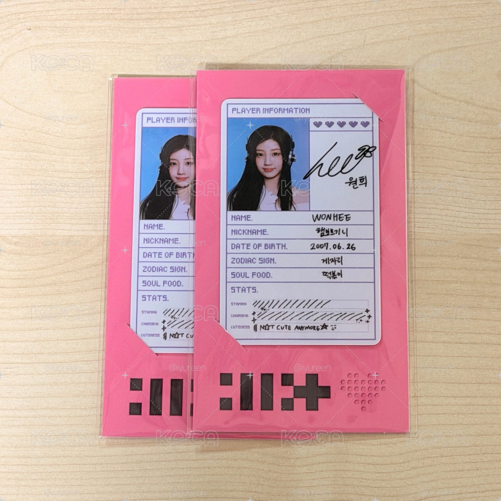 Wonhee id 卡 + 證件照 硬的 可以掛身上不用怕濕掉/ 軟掉