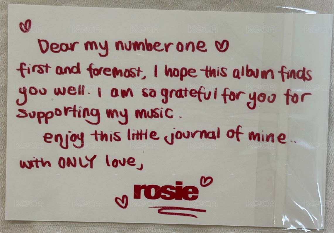 rosie BN手寫印刷 明信片  背面