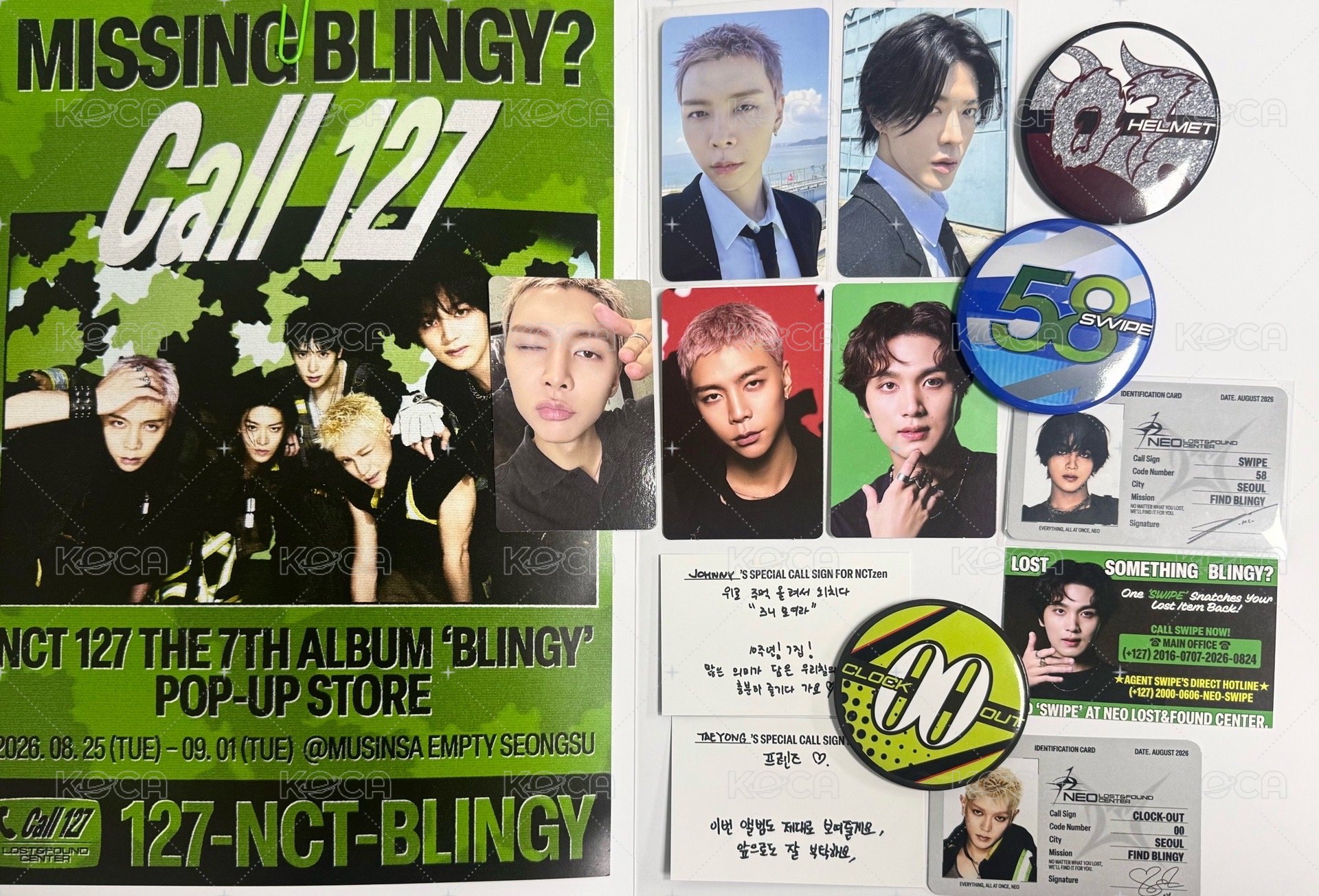 nct127 快閃周邊 blingy ID 小卡 海報