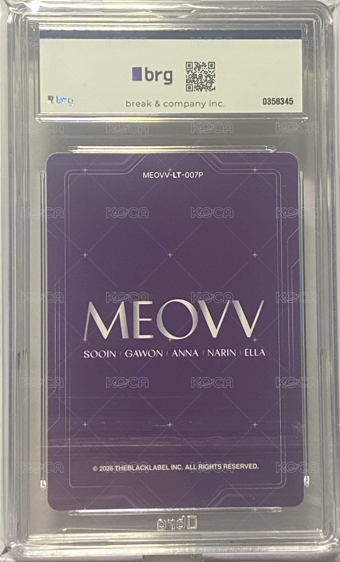 TELECA MEOVV-LT-007  收藏卡 限量團卡50編 背面
