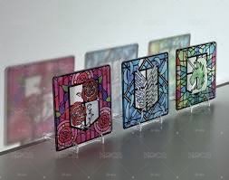 進巨  彩繪玻璃風壓克力杯墊  盲抽