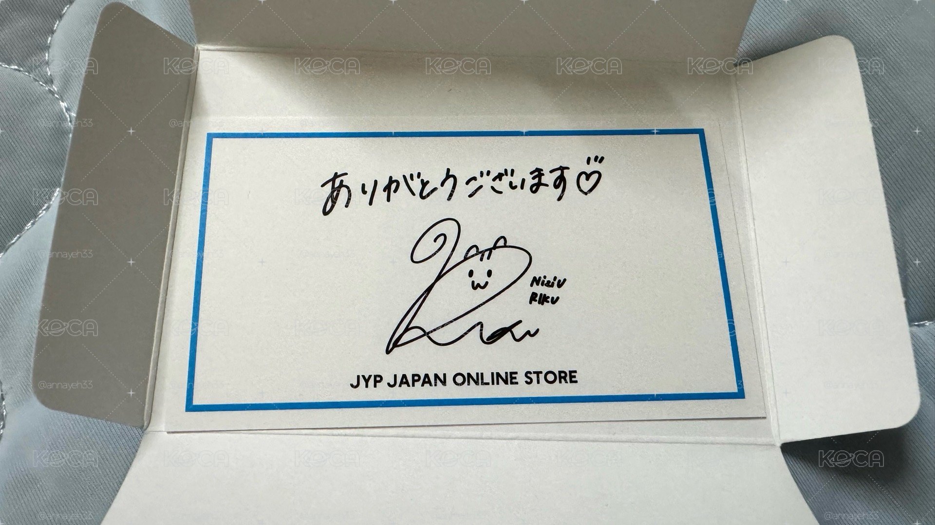 JYP JAPAN 感謝卡