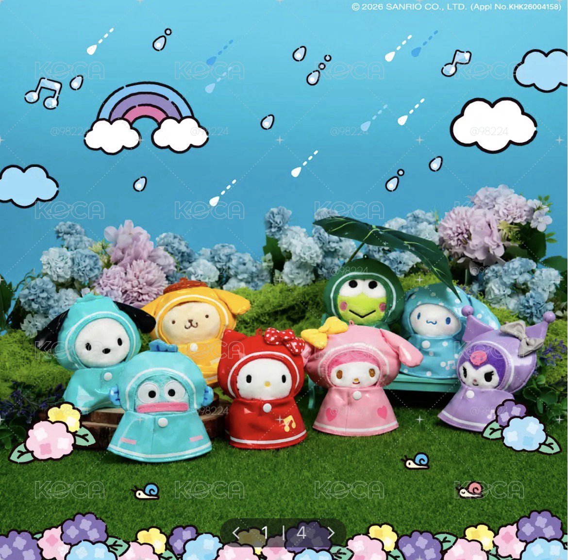 sanrio x olive young 三麗鷗雨衣吊飾 娃娃
