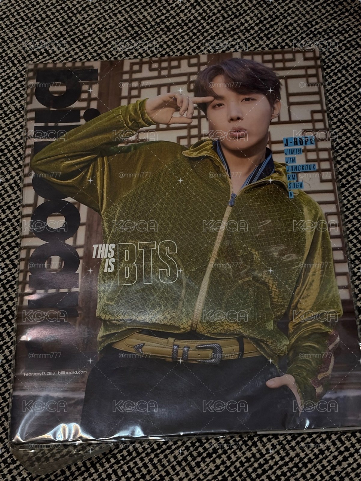 BTS 防彈少年團 BILLBOARD 告示牌 雜誌J-HOPE 鄭號錫 封面