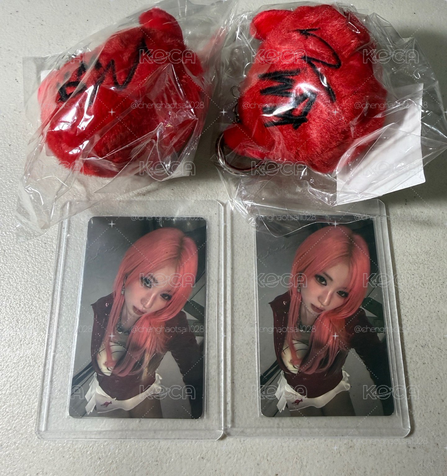 【現貨】絨毛吊飾鑰匙圈（紅球紗）