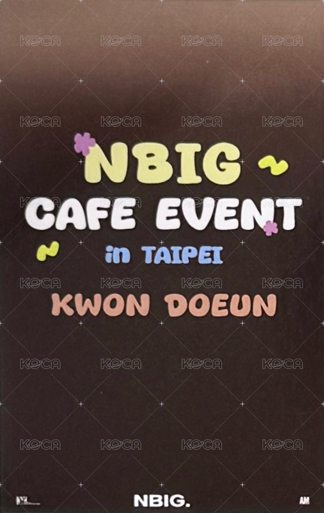 一日咖啡 NBIG CAFE EVENT in TAIPEI 入場卡 / 場限卡  背面