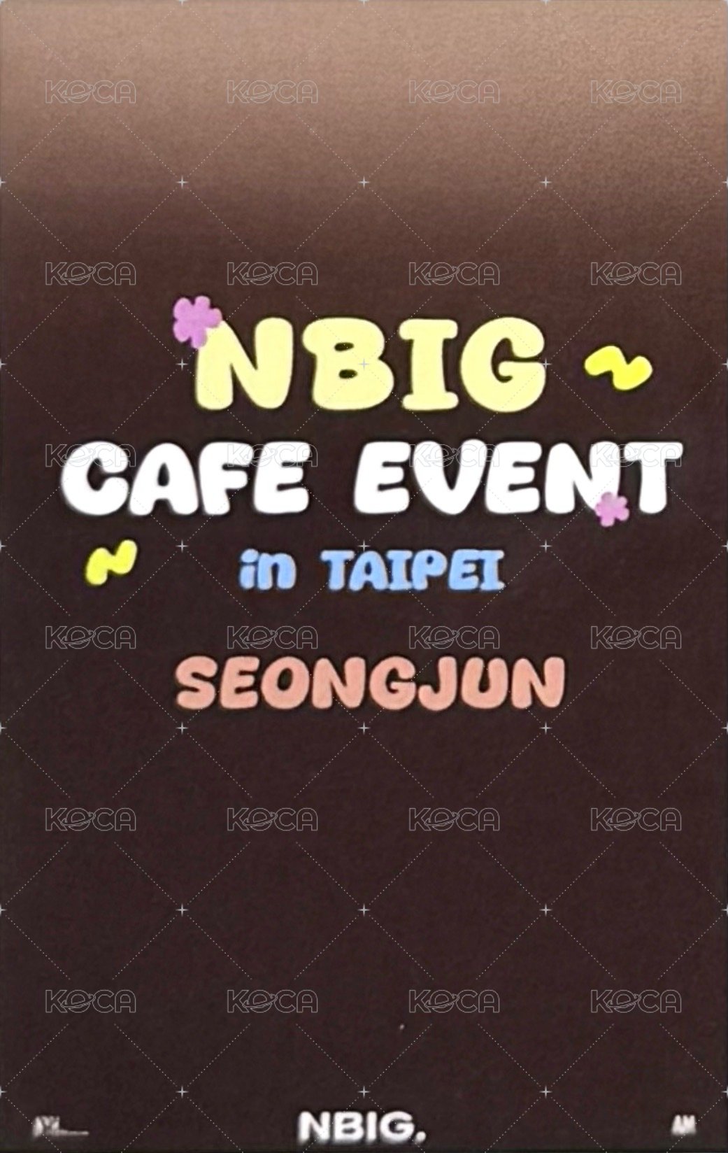一日咖啡 NBIG CAFE EVENT in TAIPEI 入場卡 / 場限卡  背面