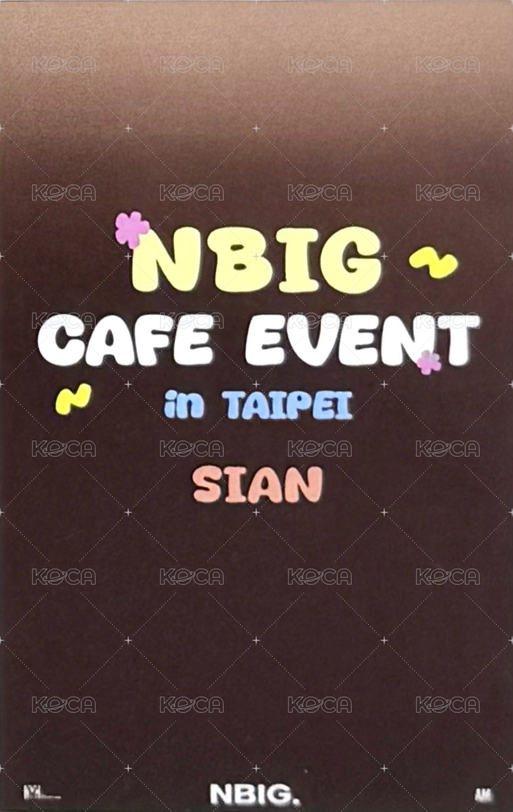 一日咖啡 NBIG CAFE EVENT in TAIPEI 入場卡 / 場限卡  背面